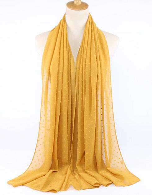 Flocked bubble chiffon scarf hijabs for women