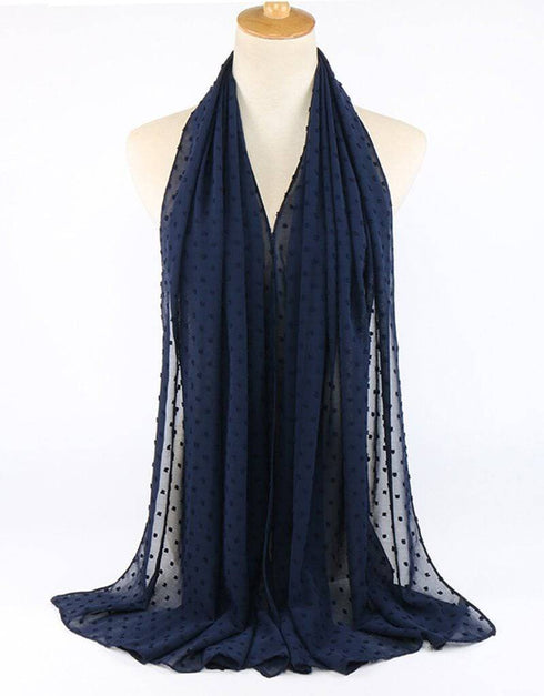 Flocked bubble chiffon scarf hijabs for women