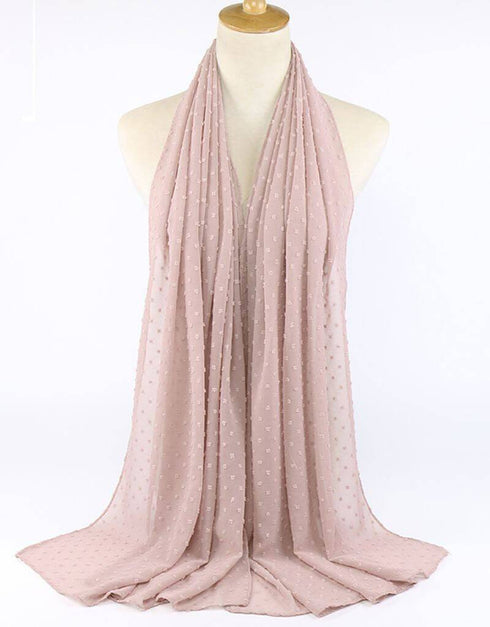 Flocked bubble chiffon scarf hijabs for women