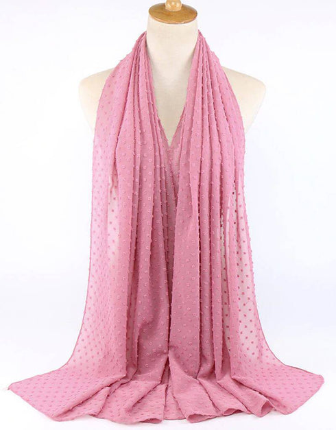 Flocked bubble chiffon scarf hijabs for women