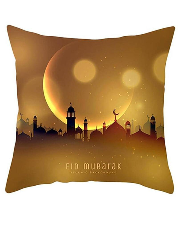 Islamic Home Decor Light Brown Eid Mubarak Pillow