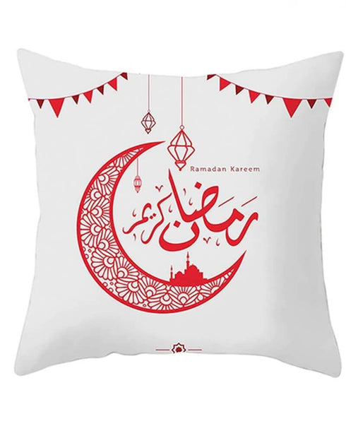 Simple White and Red colored Throw Pillow Case