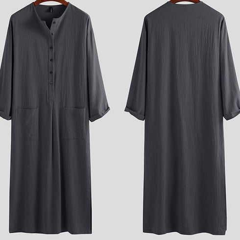 Arabic Jubba Solid Pockets Robes