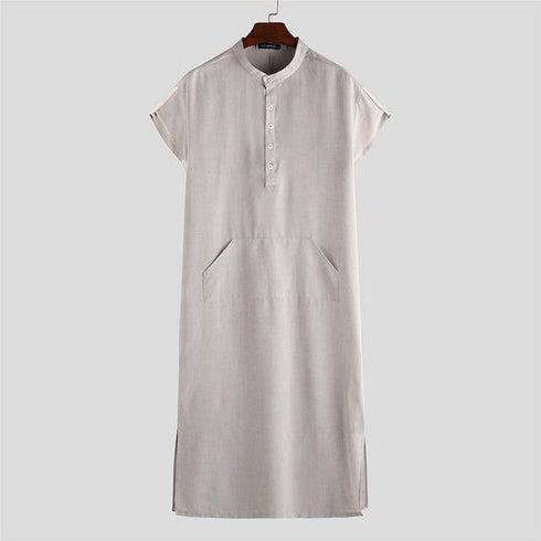 Islamic Arab Men Kaftan Stand Collar