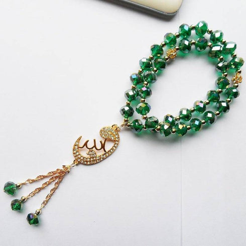 Green Crystal prayer Beads