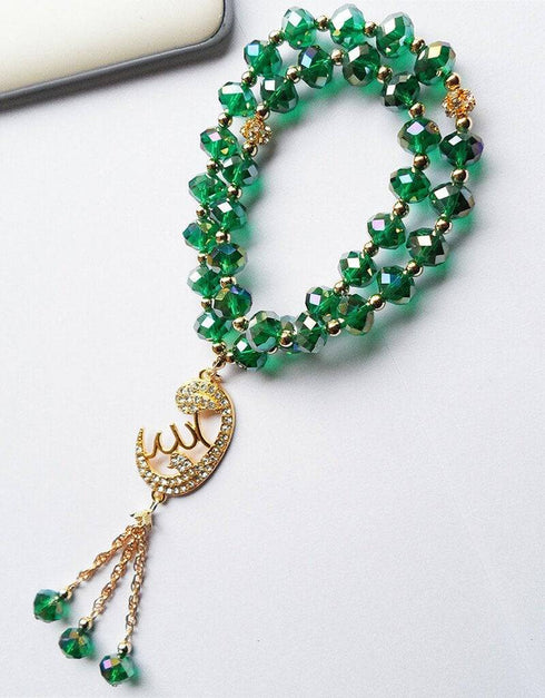 Green Crystal prayer Beads
