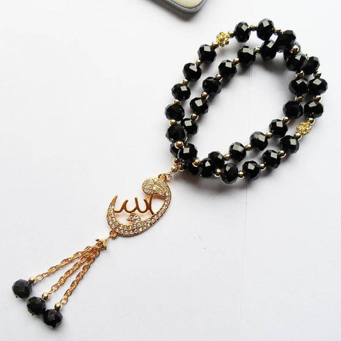 Muslim Black crystal Prayer beads