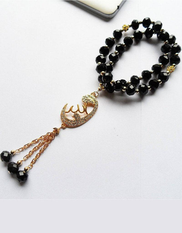 Muslim Black crystal Prayer beads