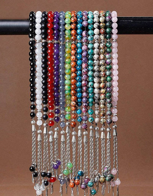 Natural Stone Agates Tassel - Rosary Meditation Prayer Bead