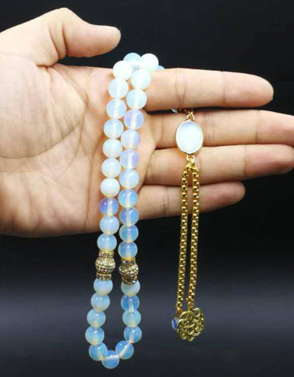 Opal stone Golden Islam Rosary Tasbih 33 66 99 beads
