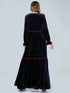 Velvet Floral Embroidery long sleeve Maxi