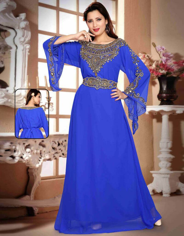 A line kaftan with waist belt