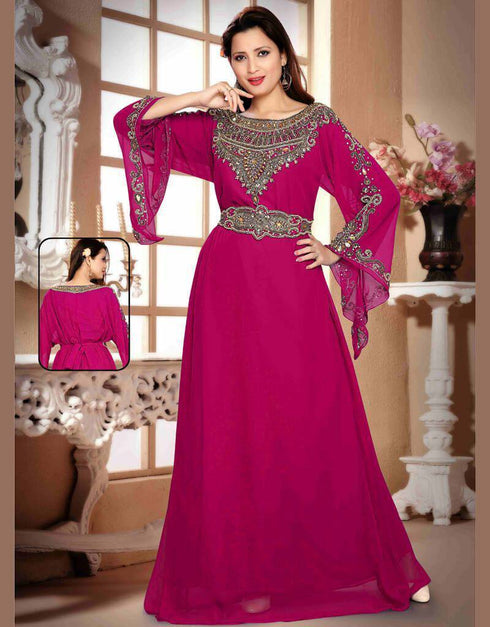 A line kaftan with waist belt