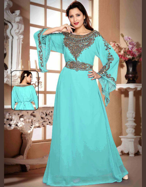 A line kaftan with waist belt