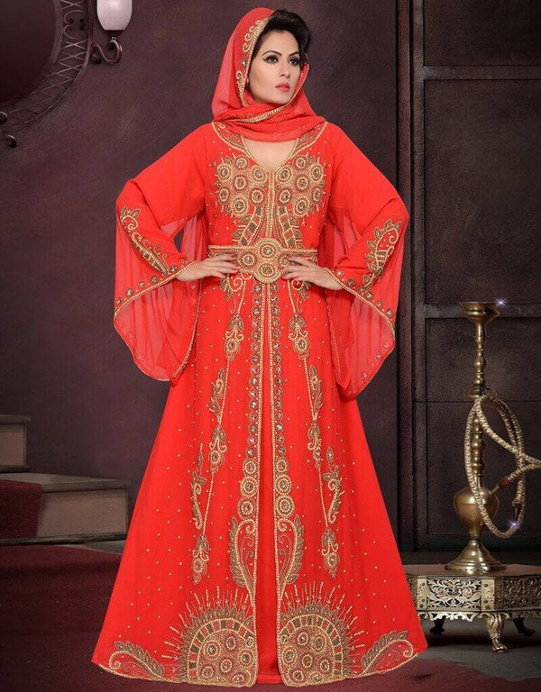 Bell sleeve wedding abaya
