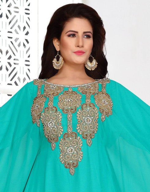 Boat neck embroide farasha
