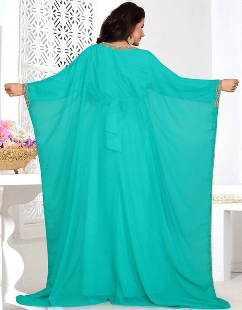 Boat neck embroide farasha