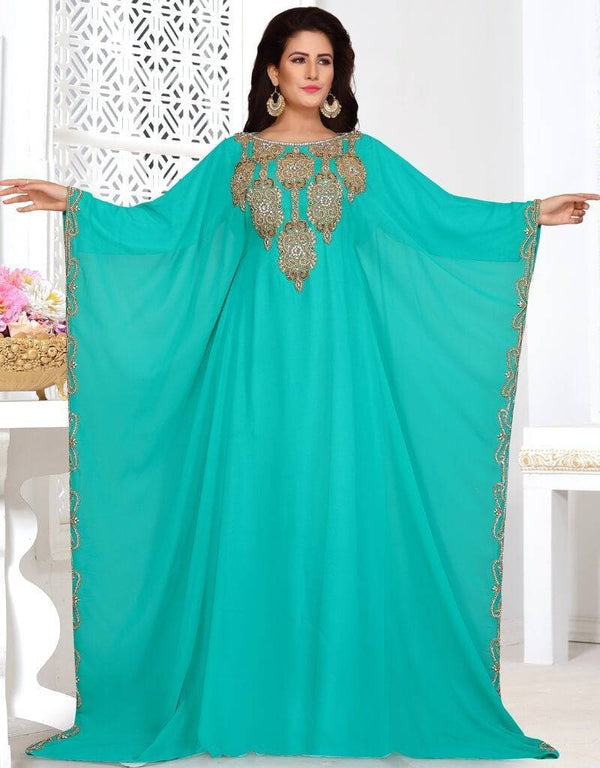 Boat neck embroide farasha