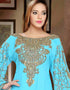 Boat neckline embroide kaftan