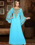 Boat neckline embroide kaftan
