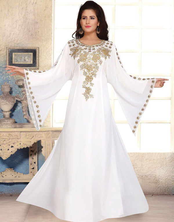 Broad sleeve pattern kaftan dress