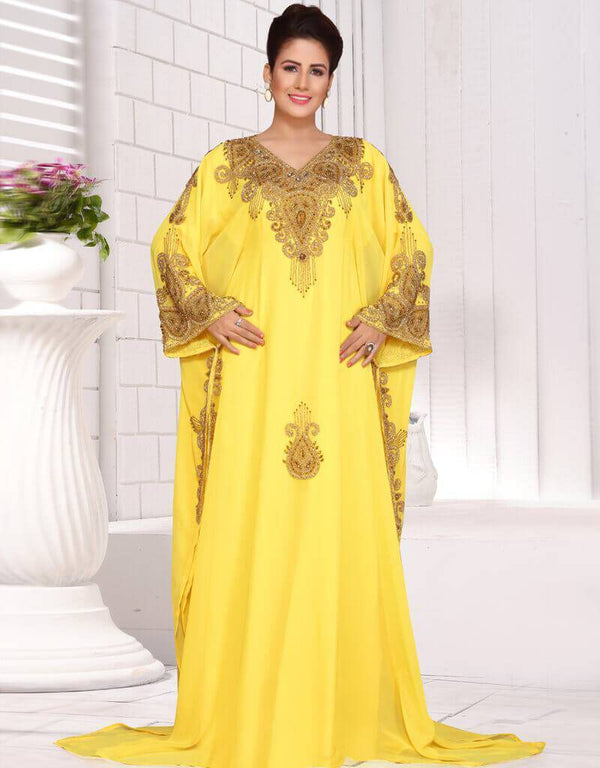 Farasha party dress with embroidery