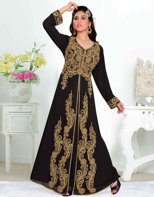 Flower design moroccan caftan