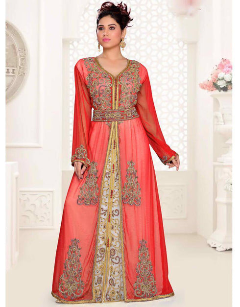 Flower design moroccan caftan