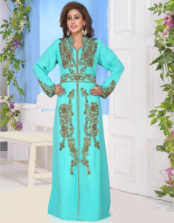 Flower design Work moroccan caftan