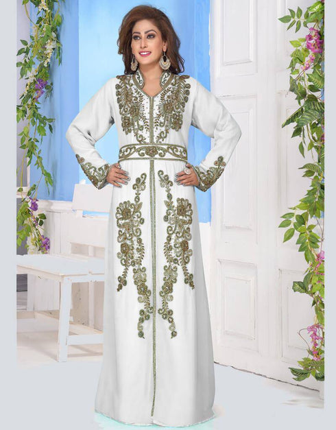 Flower design Work moroccan caftan