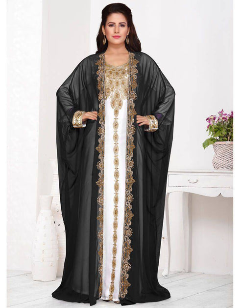 Front open embroide abaya dress