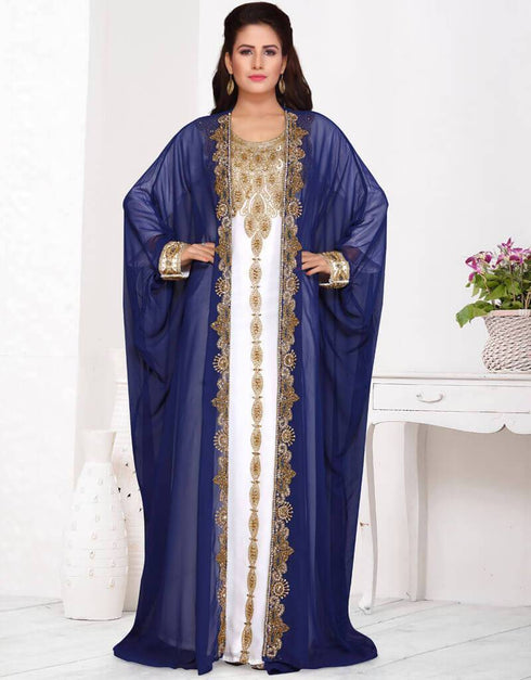 Front open embroide abaya dress