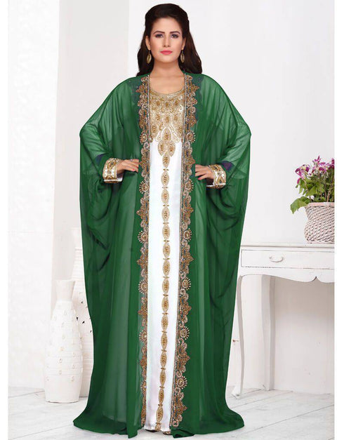 Front open embroide abaya dress
