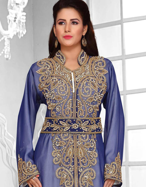 High neckline moroccan style kaftan