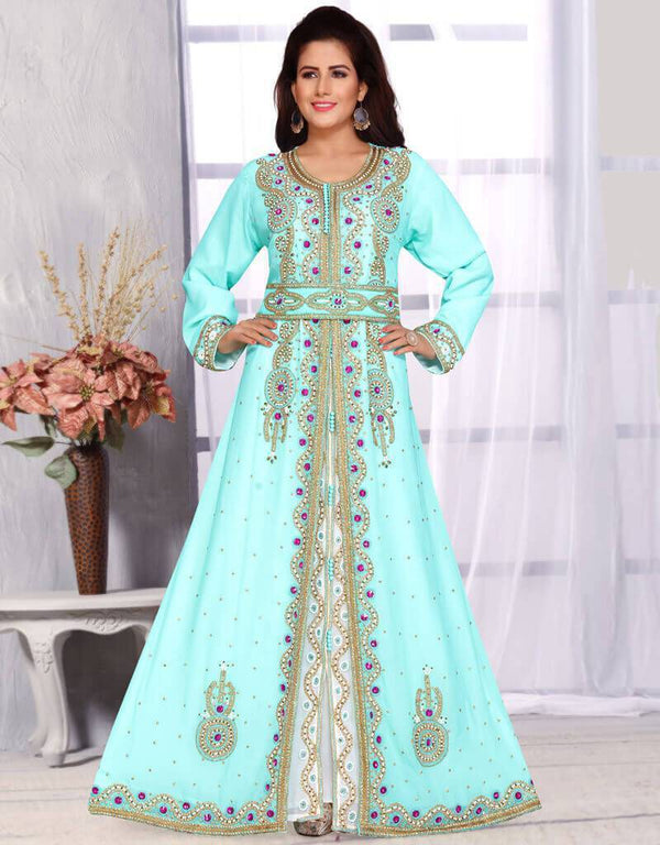 Multied embroide kaftan three layer