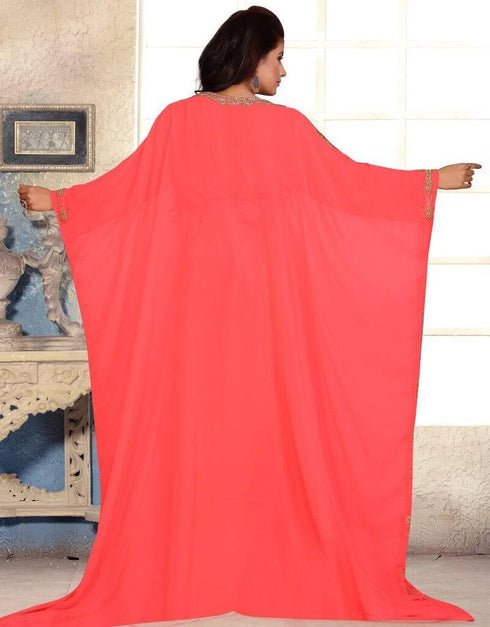 Peach two side open kaftan
