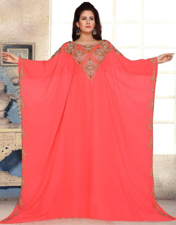 Peach two side open kaftan