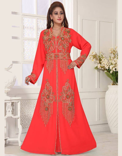 Stand Collar caftan with golden work