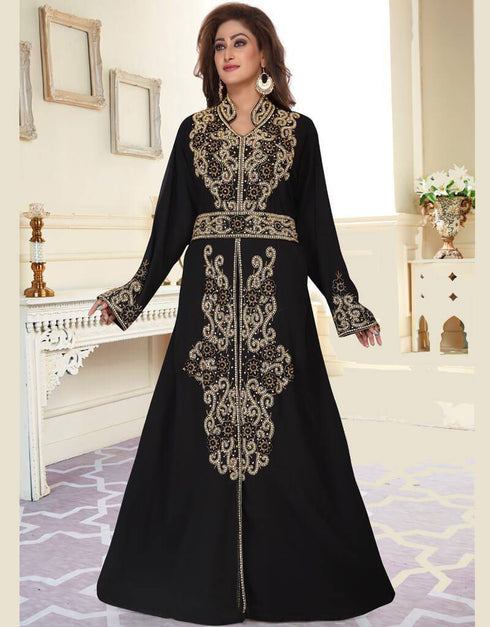 Stand Collar caftan with golden work