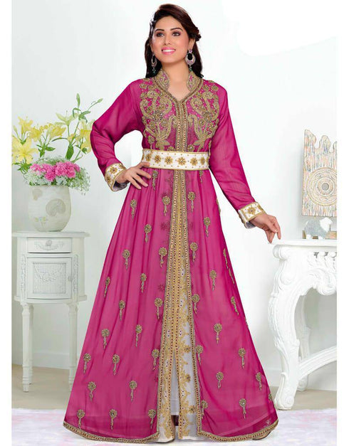 Stand Collar caftan with golden work