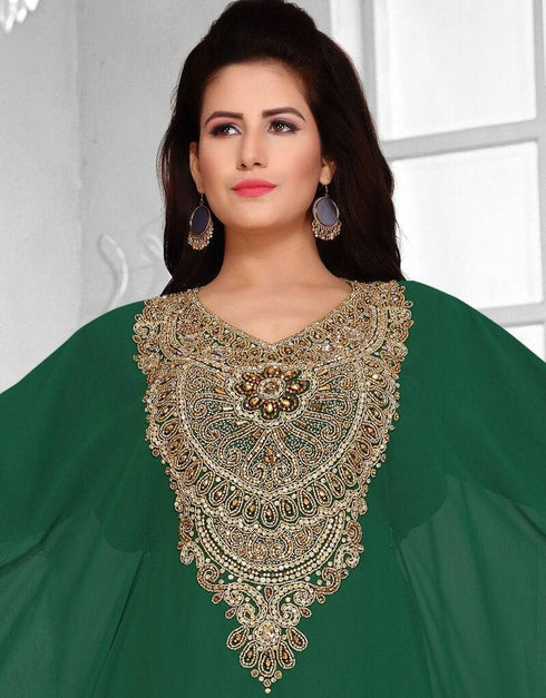 Two side open farasha neck embroidered