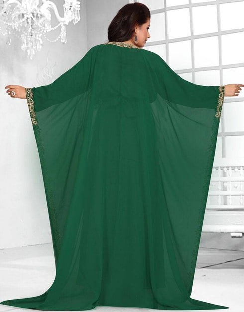 Two side open farasha neck embroidered