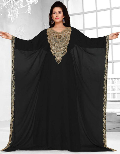 Two side open farasha neck embroidered