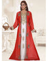 V neck Jacket Style embroidered kaftan