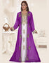V neck Jacket Style embroidered kaftan
