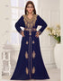 V neck Moroccan Style embroidered kaftan