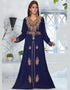 V neck Moroccan Style embroidered kaftan
