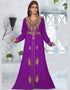 V neck Moroccan Style embroidered kaftan