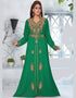 V neck Moroccan Style embroidered kaftan