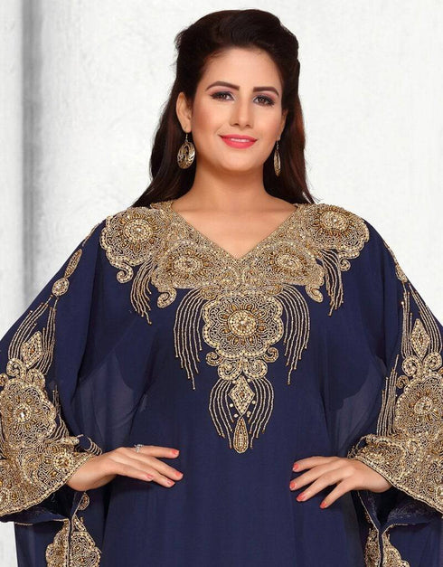 V Neckline farasha dress heavy border